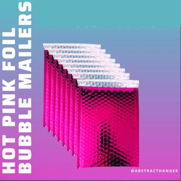 XL 10x16 Metallic Hot Pink Poly Bubble Mailers - Glamour Padded Envelopes - Picture 3 of 5